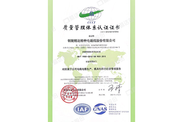ISO 9001:2015 質(zhì)量管理體系認(rèn)證